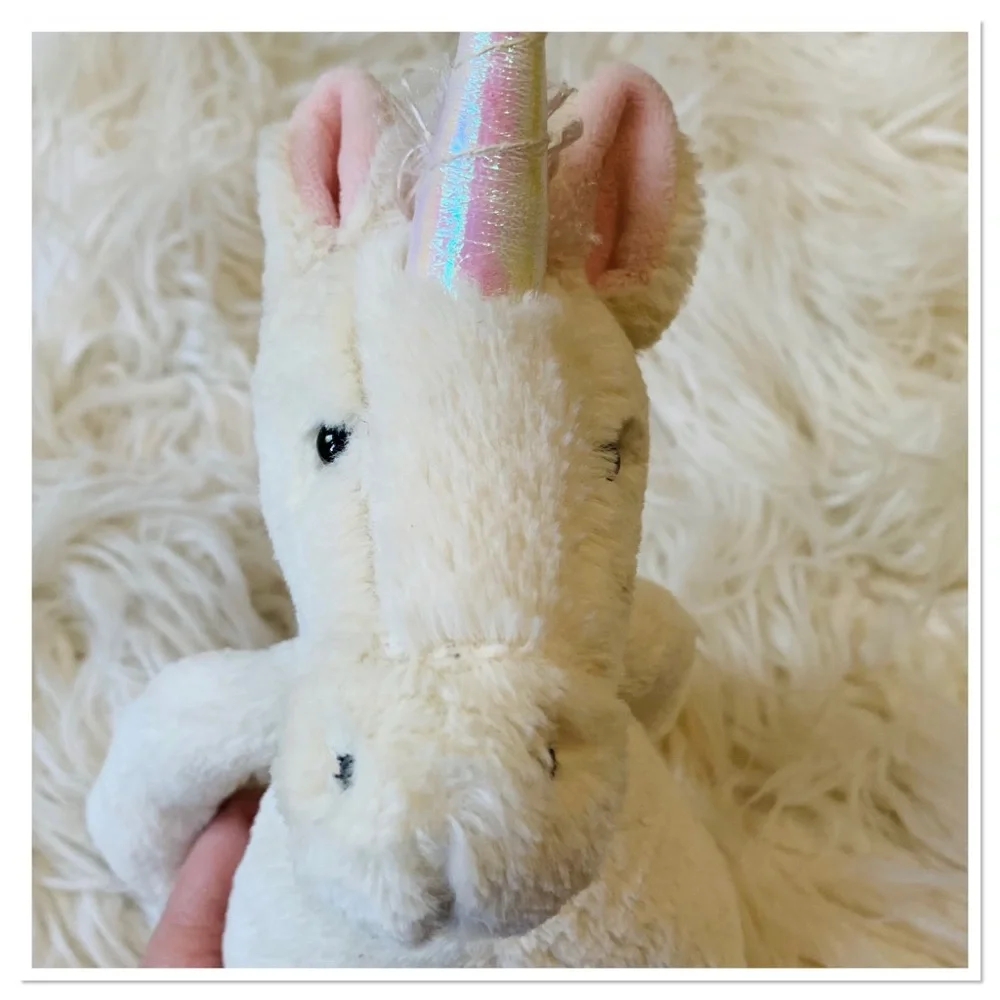 Jellycat London Bashful Unicorn Retired Plush Stuffed Animal Toy Pink White